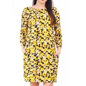 H&M Yellow Leopard Print Belted Dress
